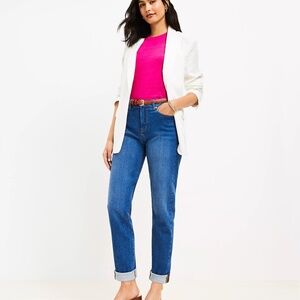 LOFT Girlfriend Jeans in Dark Stone Wash